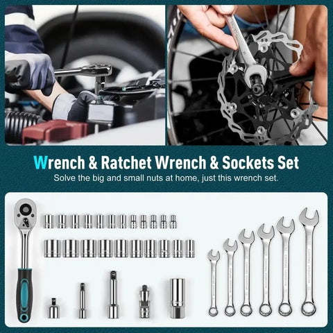 379-Piece Portable Tool Kit – Complete Home & Auto Repair Set with Durable Storage Case