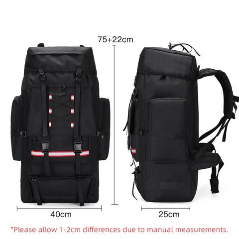 130L Waterproof Hiking Backpack – Heavy-Duty Outdoor Rucksack with Reflective Safety Strips & Molle System