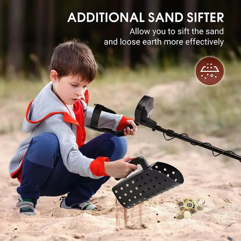 TIANXUN MD-1012 Kids Metal Detector – Lightweight Handheld Gold & Treasure Finder with LCD, Waterproof Coil, Adjustable Stem
