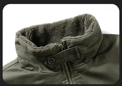 Men's Pilot Bomber Jacket – Winter Fleece-Lined Tactical Windbreaker
