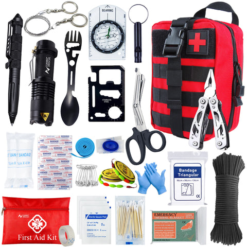 Professional Survival First Aid Kit – 24-in-1 Emergency Gear with Molle Bag | Camping, Hiking, Outdoor Rescue IFAK