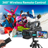 KOMERY 6K Ultra HD Professional Camcorder – 64MP YouTube & Streaming Camera