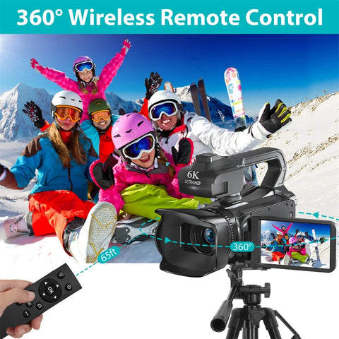 KOMERY 6K Ultra HD Professional Camcorder – 64MP YouTube & Streaming Camera
