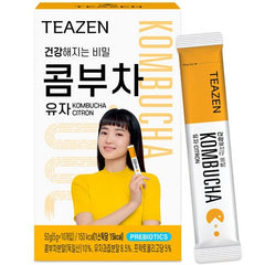 TEAZEN Kombucha Citron (10 Sticks) | Sugar-Free Probiotic Kombucha Drink