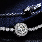 1 Carat Moissanite 925 Sterling Silver Chain Bracelet
