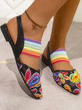 Contrast Point Toe Slingback Sandals