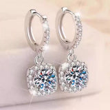 1 Carat Moissanite 925 Sterling Silver Drop Earrings