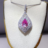 2 Carat 925 Sterling Silver Moissanite Pendant Necklace