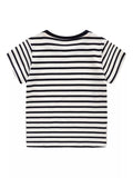 Children's Embroidered Striped Round Neck T-Shirt