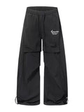 Men's Loose Fit Cargo Pants with Drawstring Waist and Adjustable Cuffs