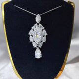 3 Carat 925 Sterling Silver Moissanite Pendant Necklace