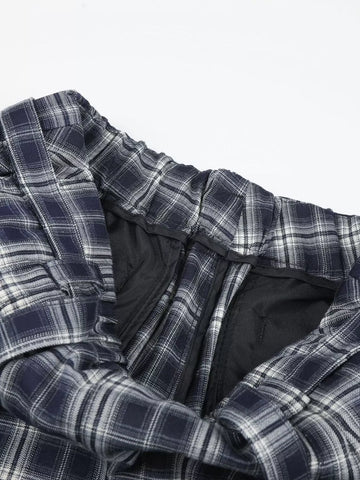 Men's Plaid Wide-Leg Pants