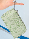Embossed Floral Leather Bifold Wallet