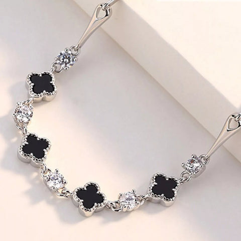 925 Sterling Silver Clover Charm Bracelet