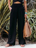 Smocked High Waisted Wide Leg Pants