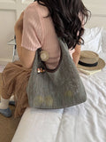 Textured Woven Shoulder Bag