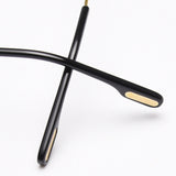 Rimless Oval Sunglasses with Gold Frame
