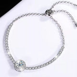 1 Carat Moissanite 925 Sterling Silver Chain Bracelet