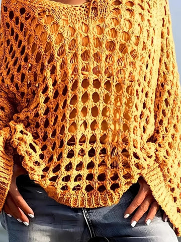 Crochet Long Sleeve Knit Cover Up