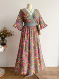 Plus Size Lace Detail Floral Surplice Dress