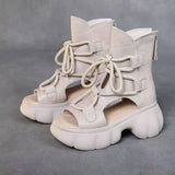 Chunky Platform Lace-Up Sandals