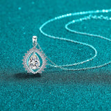 3 Carat 925 Sterling Silver Moissanite Teardrop Necklace