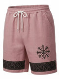 Men's Full Size Linen Blend Drawstring Shorts Plus Size