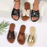 Elegant Buckle Slide Sandals