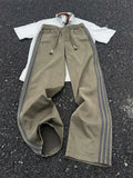 Men's Plus Size Casual Striped Wide-Leg Pants