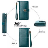 Vintage Style Leather Long Wallet