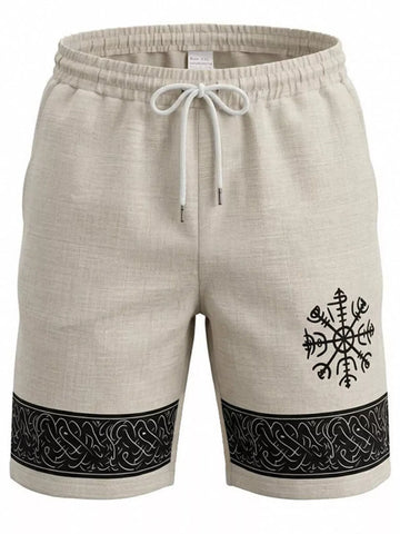 Men's Full Size Linen Blend Drawstring Shorts Plus Size