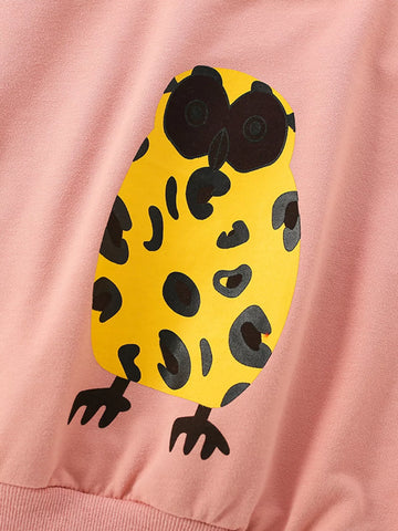 Children's Owl Graphic Crew Neck Sweatshirt