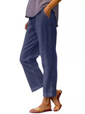 Full Size Side Button Decor Pants Plus Size