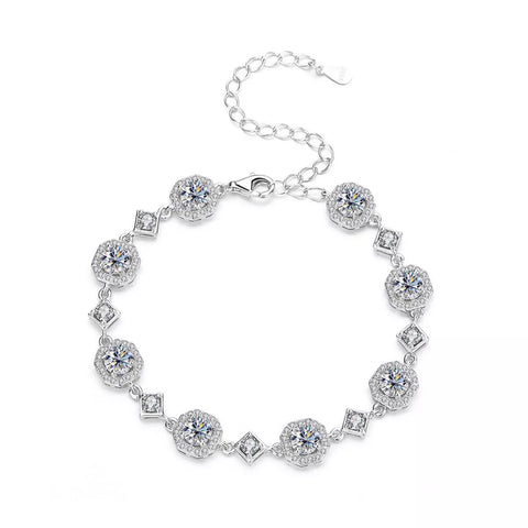 4 Carat 925 Sterling Silver Moissanite Bracelet