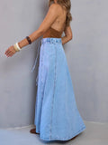 High-Waisted Denim Skirt