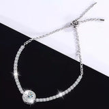 1 Carat Moissanite 925 Sterling Silver Chain Bracelet
