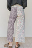 Floral and Leopard Print Wide-Leg Jeans