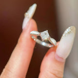 1 Carat 925 Sterling Silver Moissanite Geometric Ring