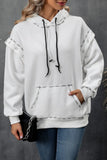Drawstring Kangaroo Pocket Dropped Shoulder Hoodie