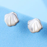 925 Sterling Silver Shell Stud Earrings