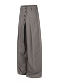Men's Asymmetrical Button Wide-Leg Pants