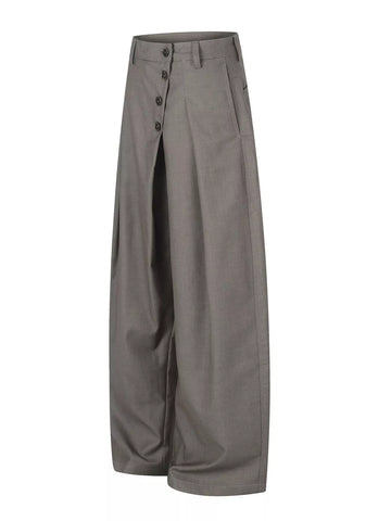 Men's Asymmetrical Button Wide-Leg Pants