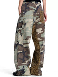 Men's Camouflage Leopard Patchwork Cargo Pants