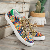 Printed Round Toe Sneakers