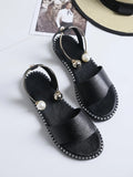 Pearl Embellished Flat Sandals