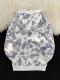 Men's Camo Print Zip-Up Hoodie