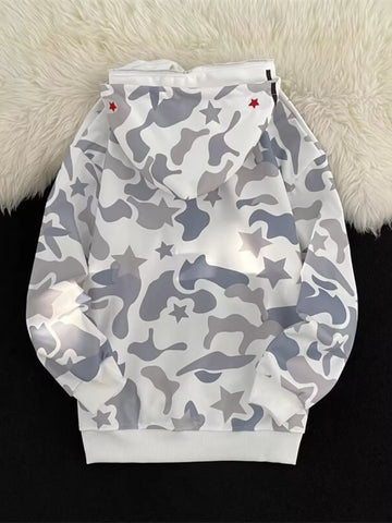 Men's Camo Print Zip-Up Hoodie