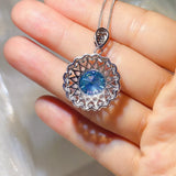 5 Carat 925 Sterling Silver Moissanite Pendant Necklace