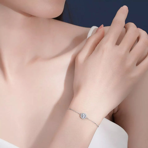 1 Carat 925 Sterling Silver Moissanite Bracelet