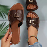 Elegant Buckle Slide Sandals